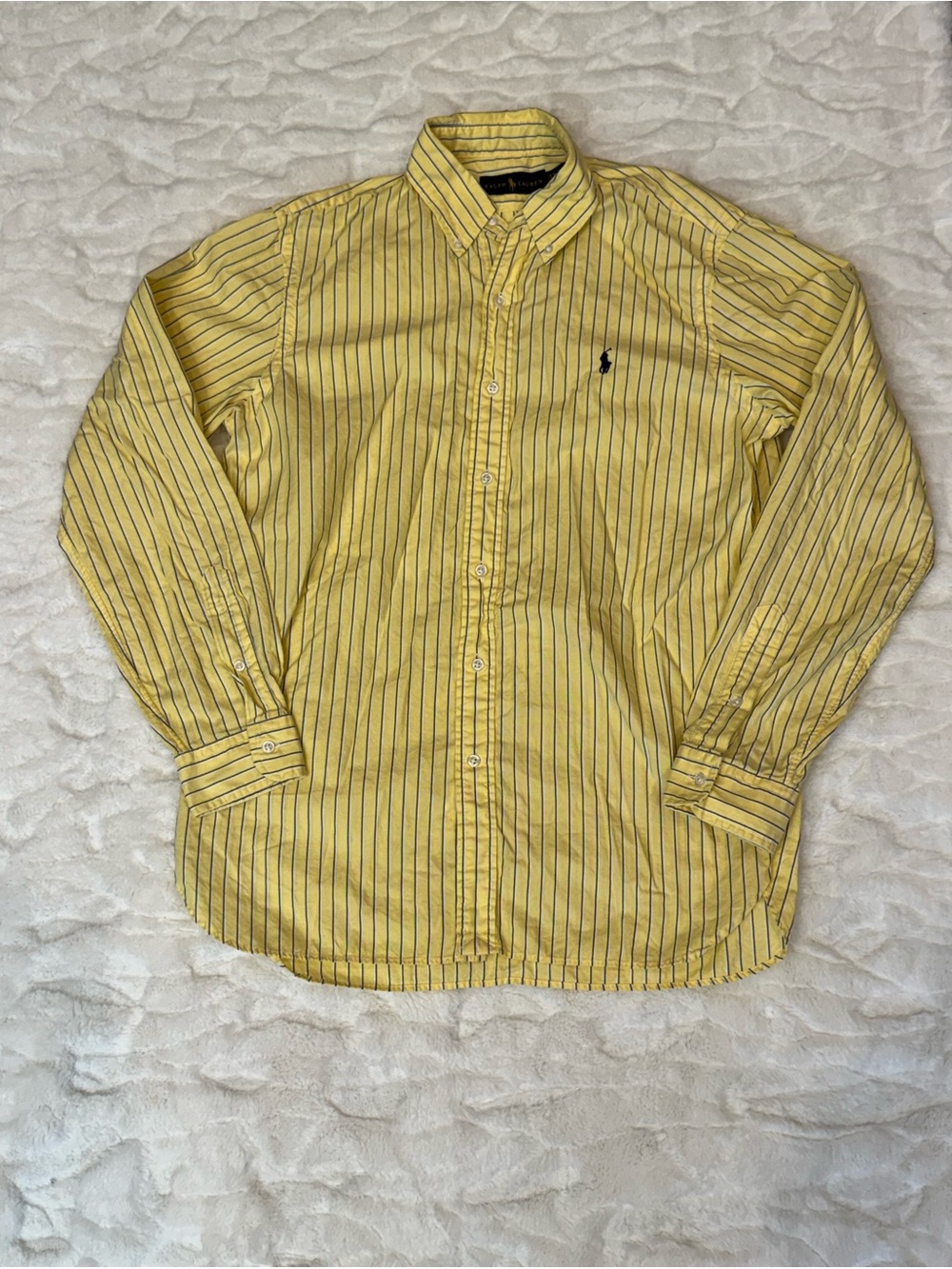 Ralph Lauren Yellow and Blue Stripe Button-Down Shirt